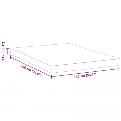 Gelmadras med memoryskum medium 140 x 190 cm - hvid