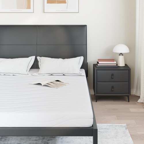 Gelmadras i memoryskum 140 x 200 cm - medium, hvid