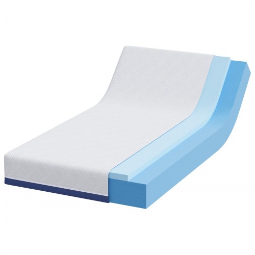 Gel-memory foam-madras 90 x 200 cm i hvid og blå