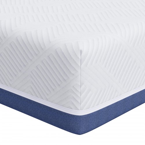 Gel-memory foam-madras 100 x 200 cm - hvid/blå
