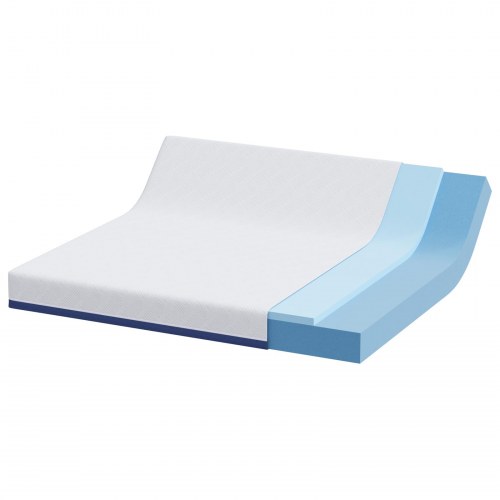Gel-memory foam madras 180 x 200 cm - hvid/blå
