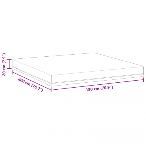 Gel-memory foam madras 180 x 200 cm - hvid/blå