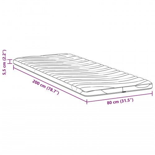Topmadras 80 x 200 cm - hvid