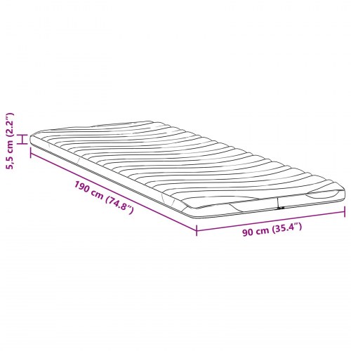 Topmadras i latex 90 x 190 cm - hvid