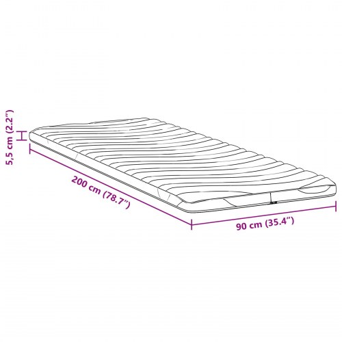 Topmadras 90 x 200 cm i hvid