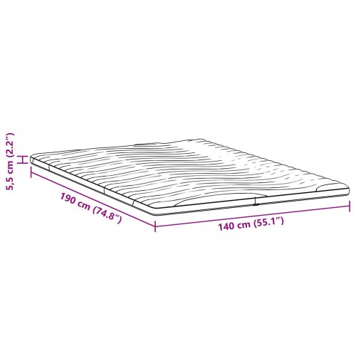 Topmadras 140 x 190 cm i hvid