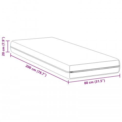 Madras Hvid 80 x 200 cm Pocket Spring