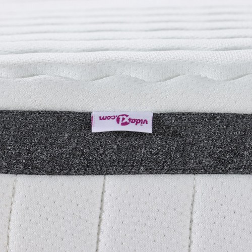 Bonnell springmadras medium blød 100 x 200 cm - hvid og grå