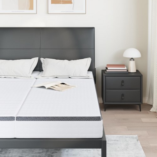 Madras 2 stk. medium blød 70 x 190 cm - hvid og grå