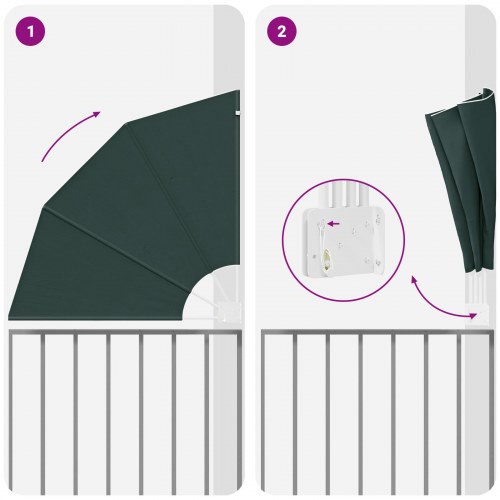 Balkon Afskærmning Mørkegrøn 115 x 115 cm Stof