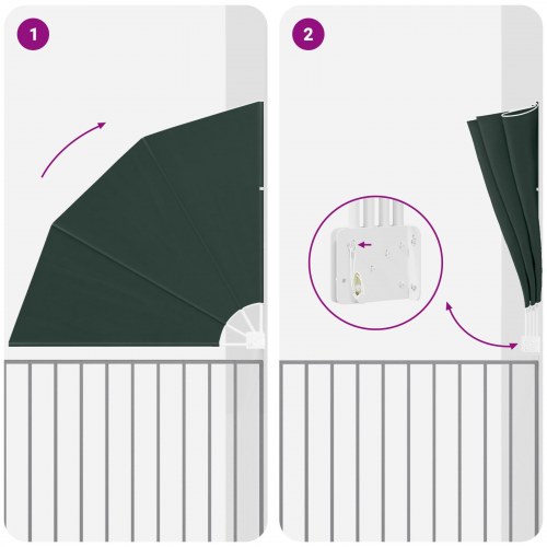 Balkon Afskærmning Mørkegrøn 160 x 160 cm Stof