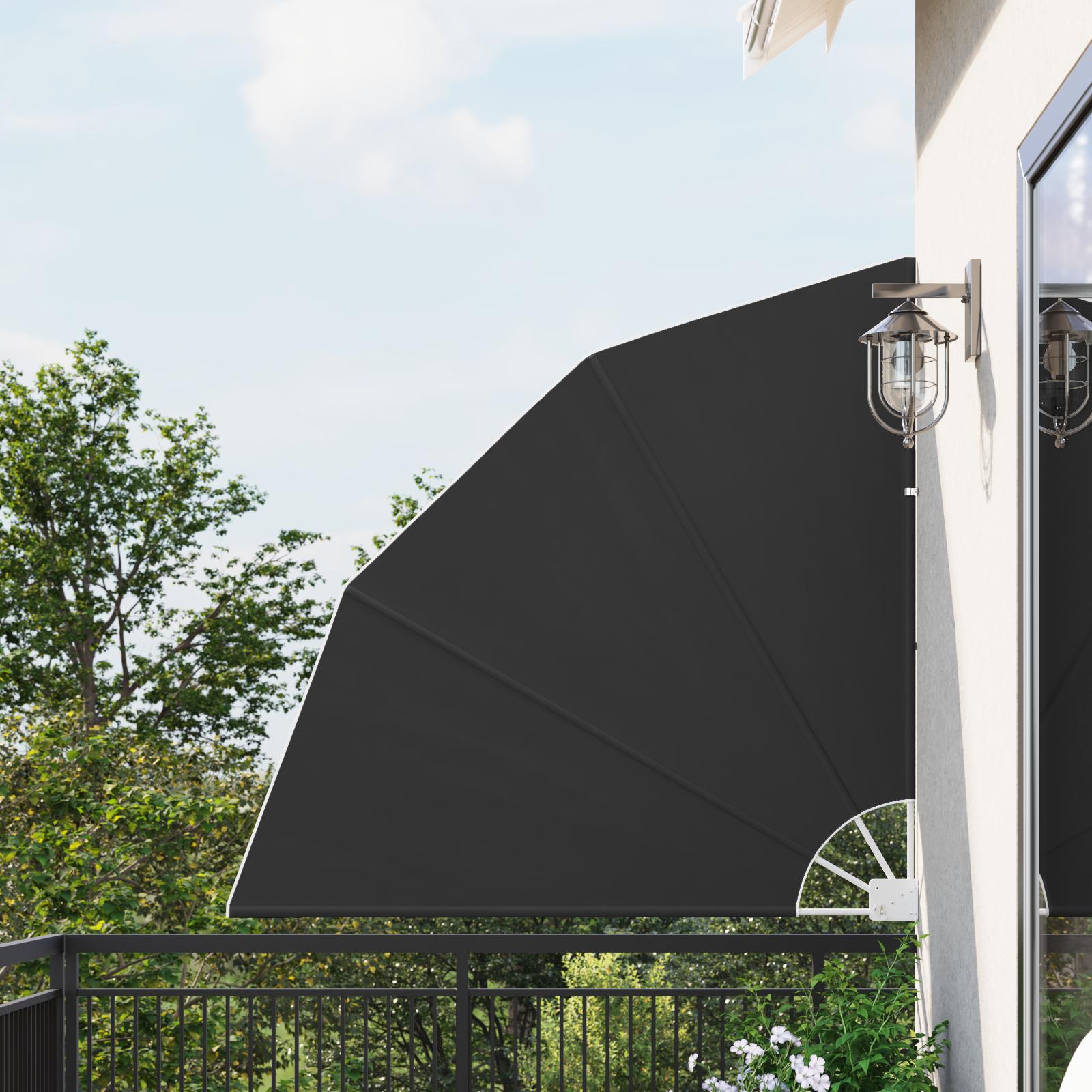 Balkon Afskærmning 140 x 140 cm Polyester Antracit