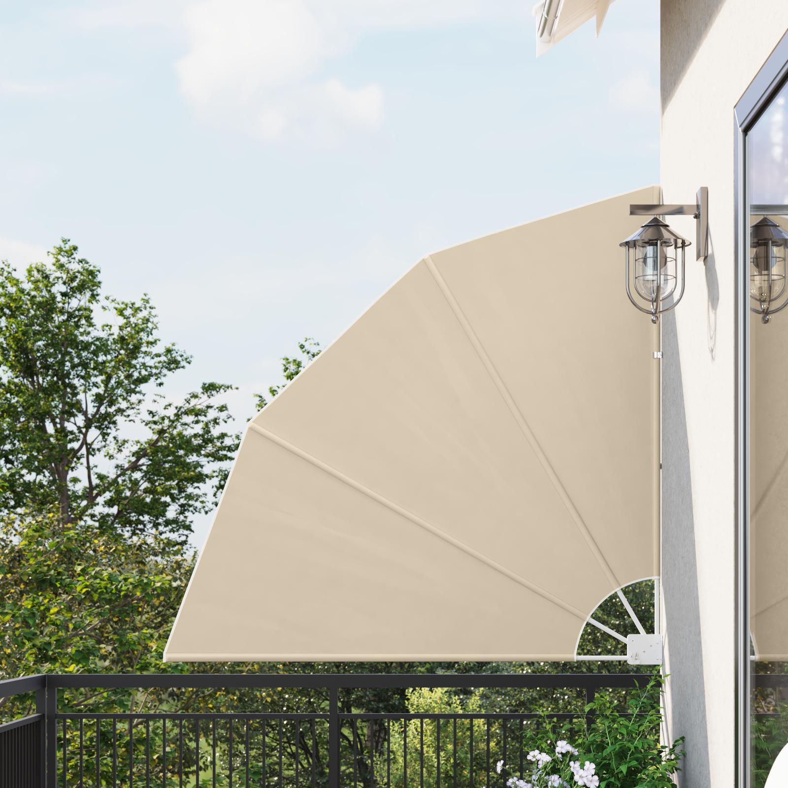 Balkon Afskærmning 140 x 140 cm Polyester Beige