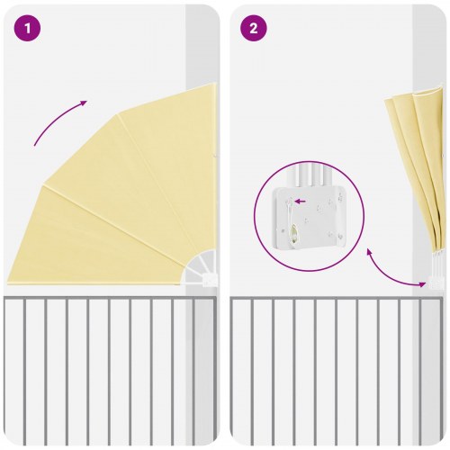 Balkon Afskærmning Sandfarvet 140 x 140 cm Stof