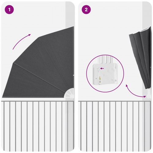 Balkon Afskærmning Sort 210 x 210 cm Stof