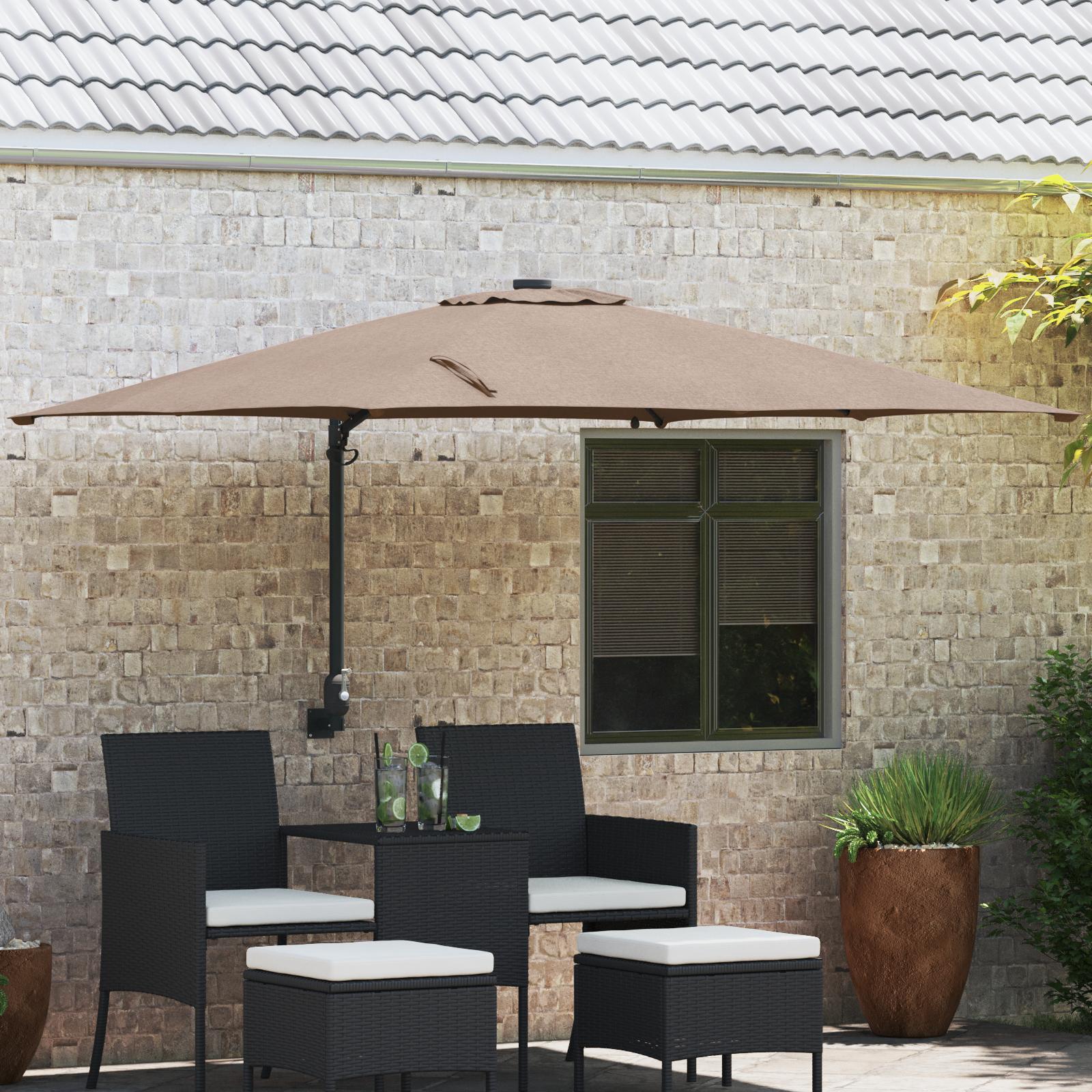 Haveparasol Gråbrun 248.5 x 247.5 x 160 cm Stof