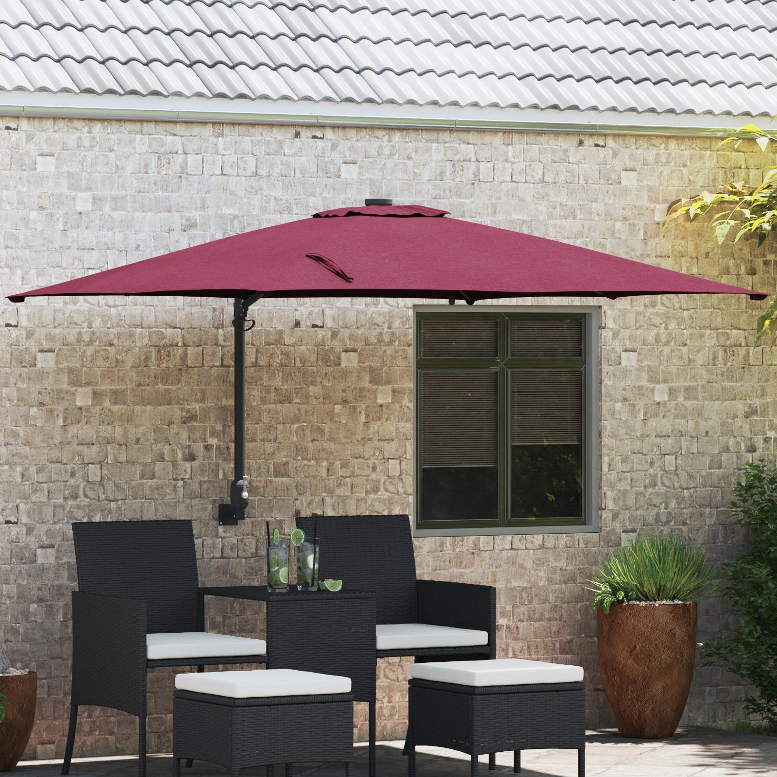 Haveparasol Bordeauxrød 248.5 x 247.5 x 160 cm Stof