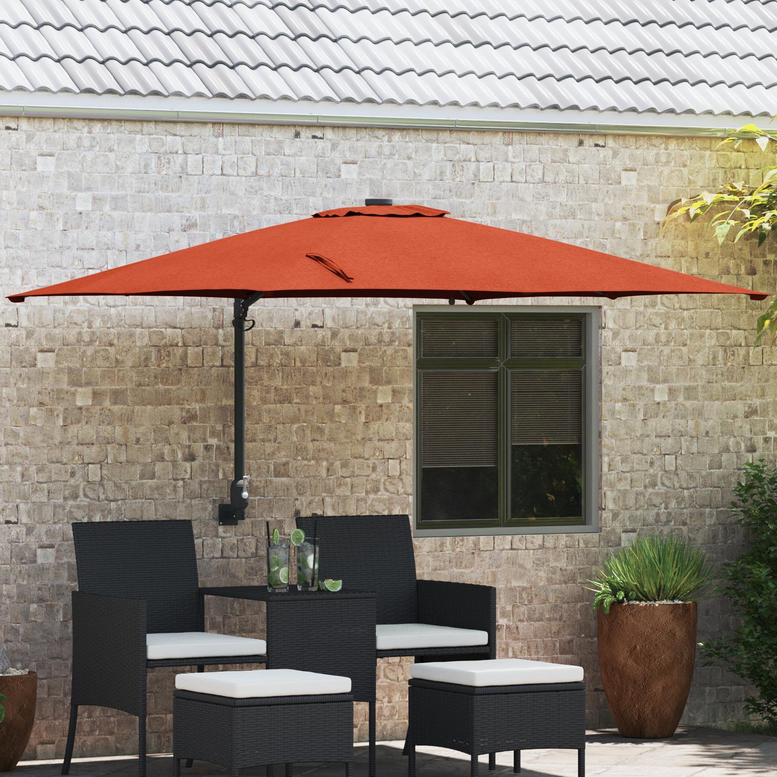 Haveparasol Terrakotta 248.5 x 247.5 x 160 cm Stof