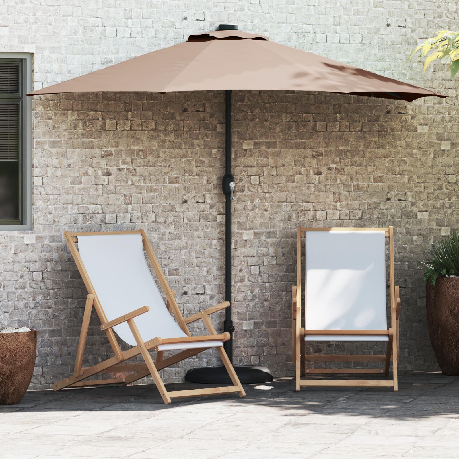 Haveparasol Gråbrun 294 x 150 x 224 cm Stof