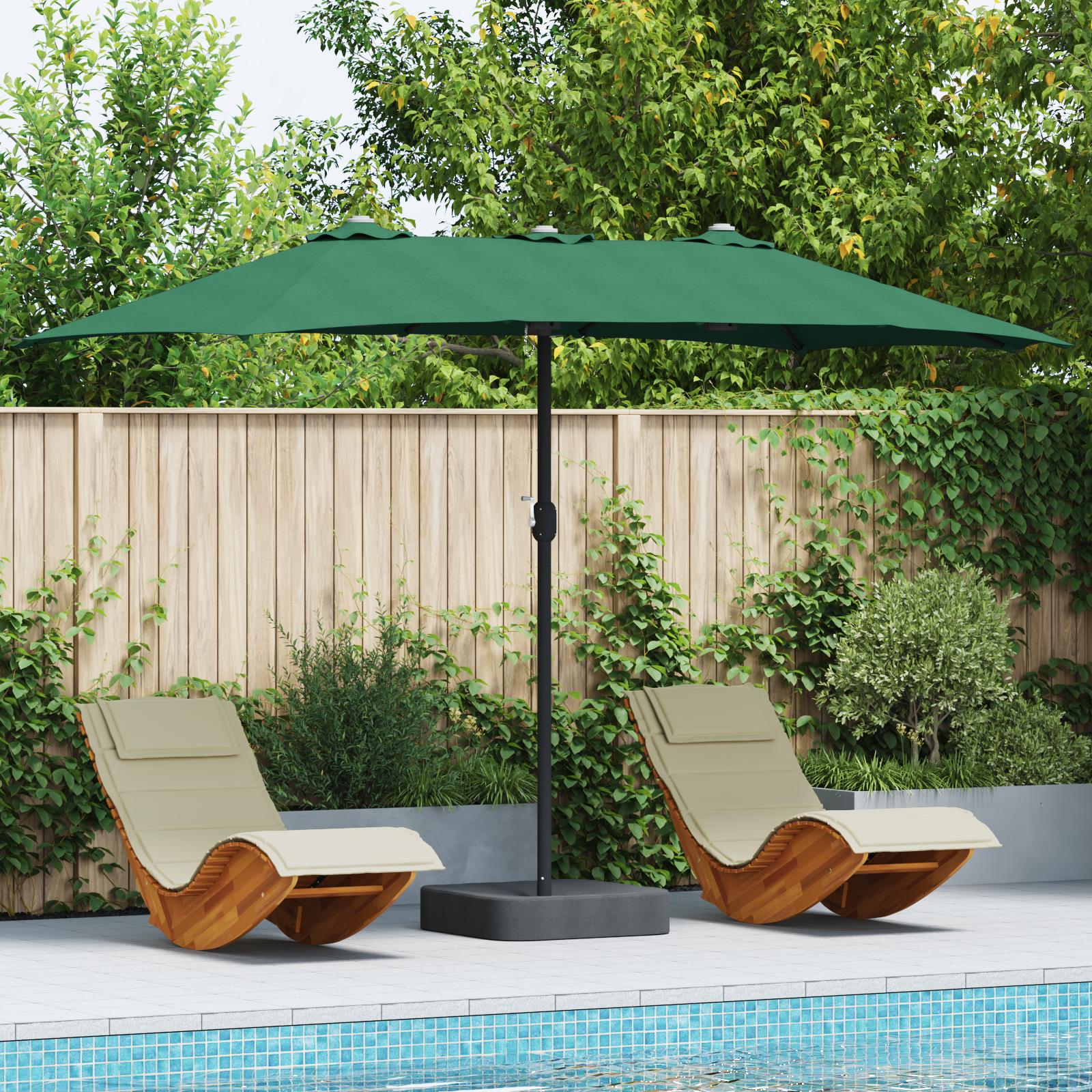 Haveparasol Grøn 385 x 209 x 244 cm Stof