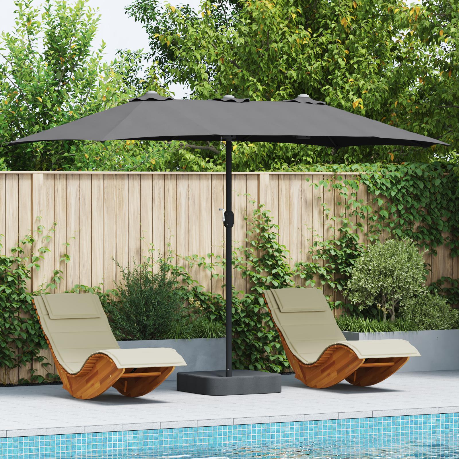 Haveparasol Antracit 385 x 209 x 244 cm Stof