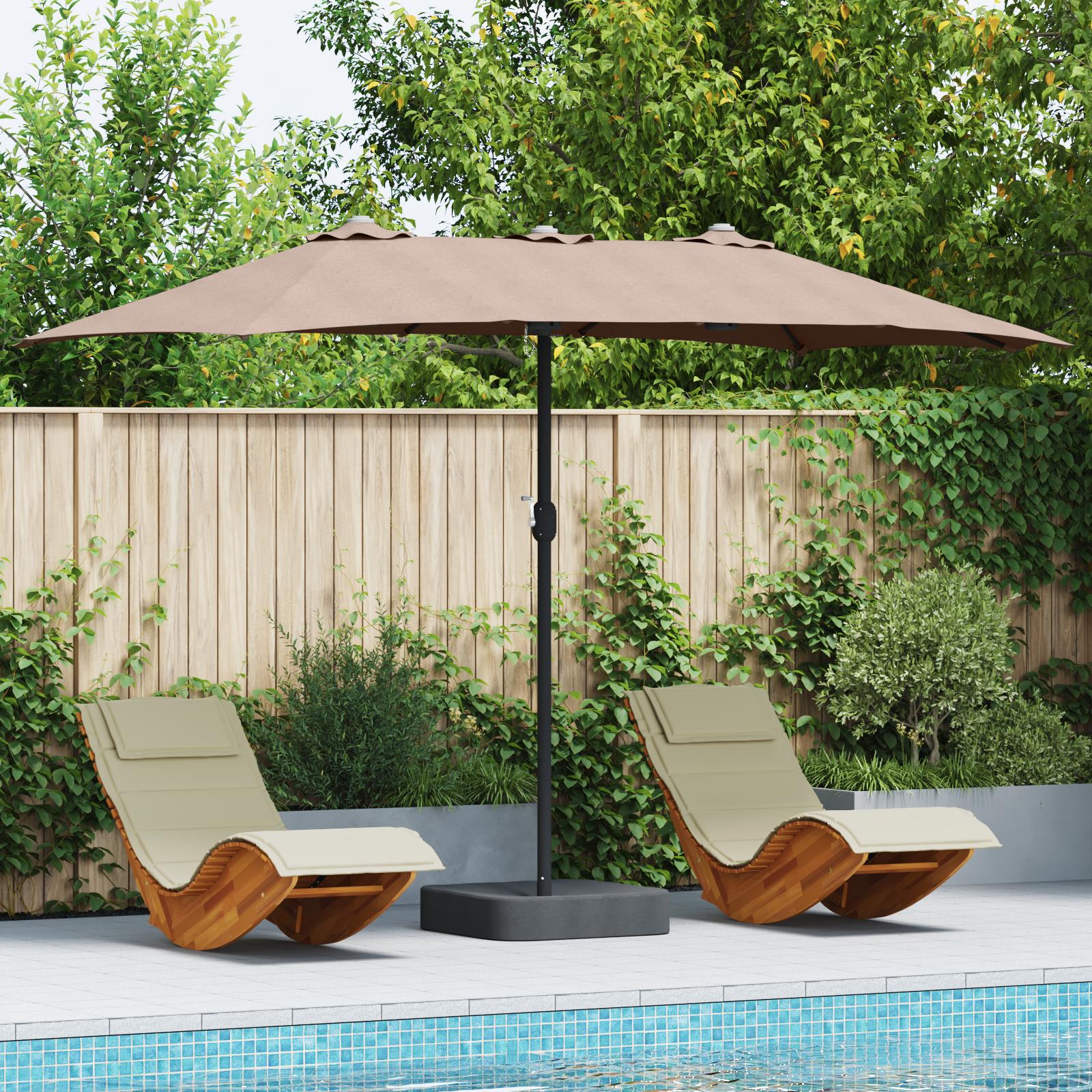 Haveparasol Gråbrun 385 x 209 x 244 cm Stof