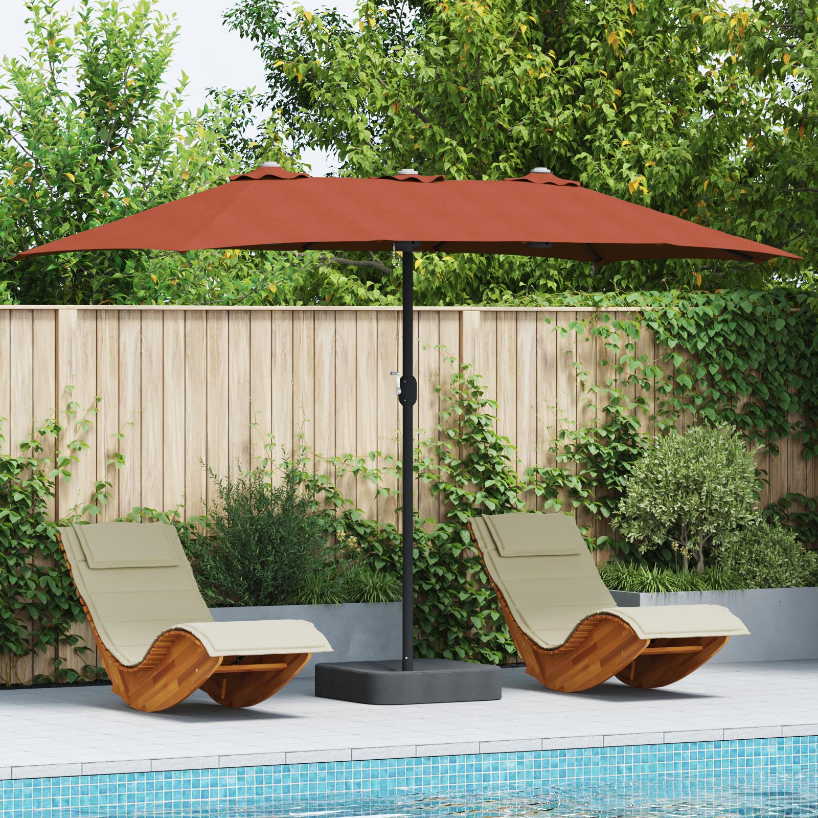 Haveparasol Terrakotta 385 x 209 x 244 cm Stof
