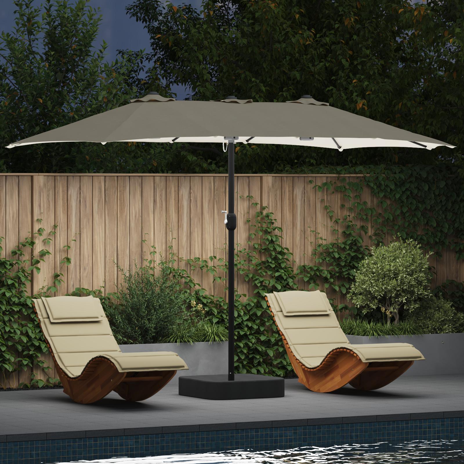 Haveparasol Sandfarvet 385 x 209 x 244 cm Stof