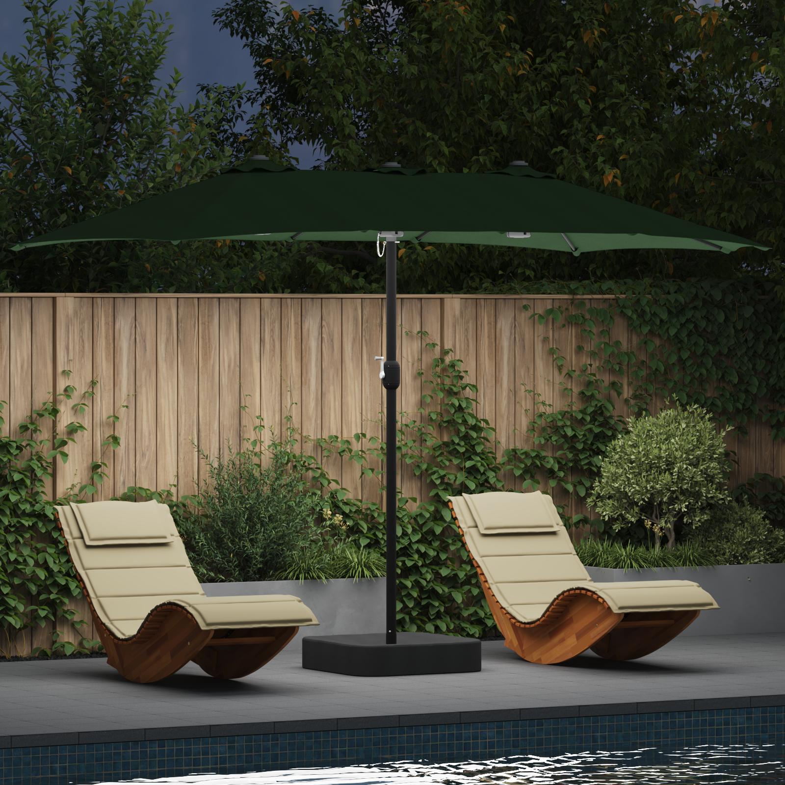 Haveparasol Grøn 385 x 209 x 244 cm Stof