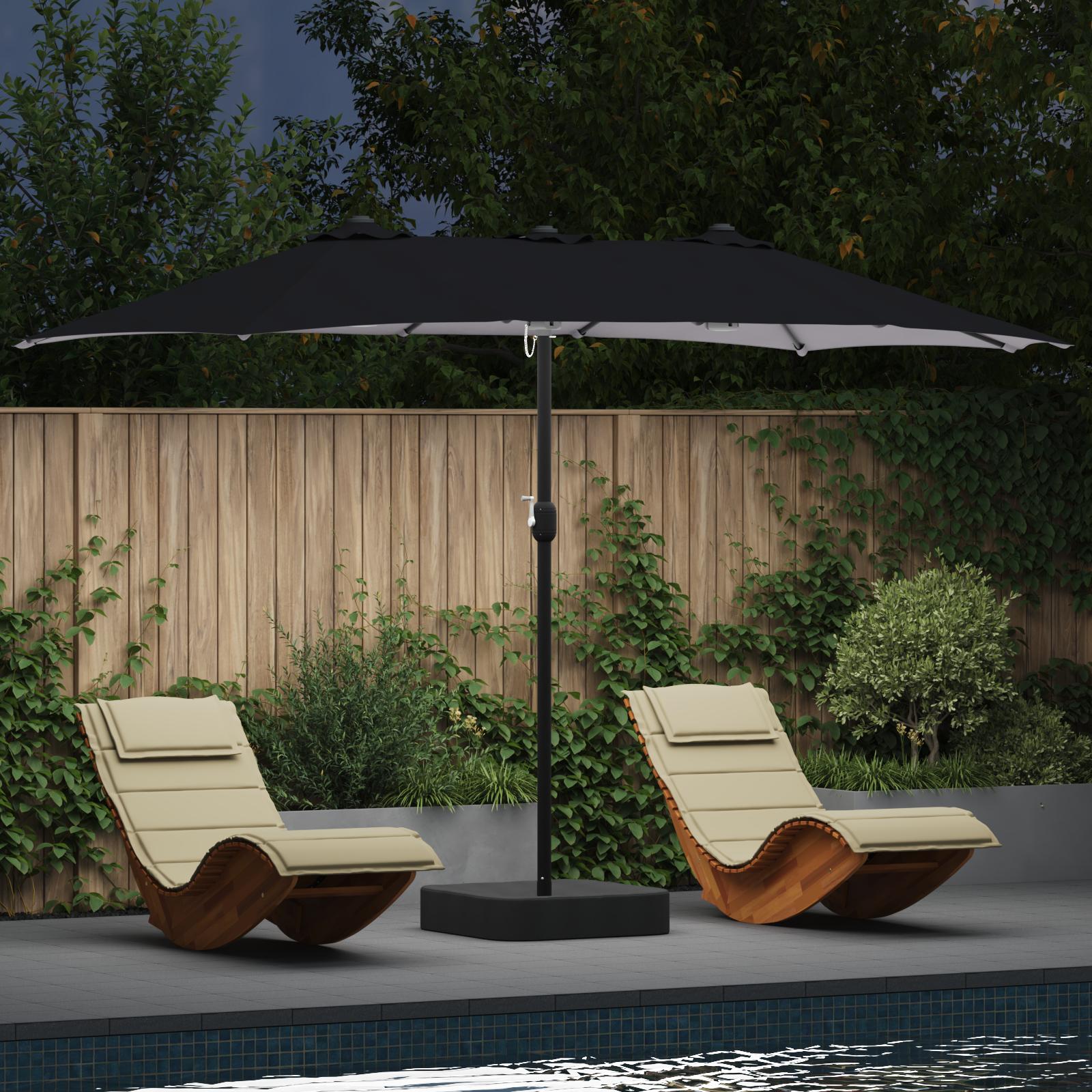 Haveparasol Antracit 385 x 209 x 244 cm Stof