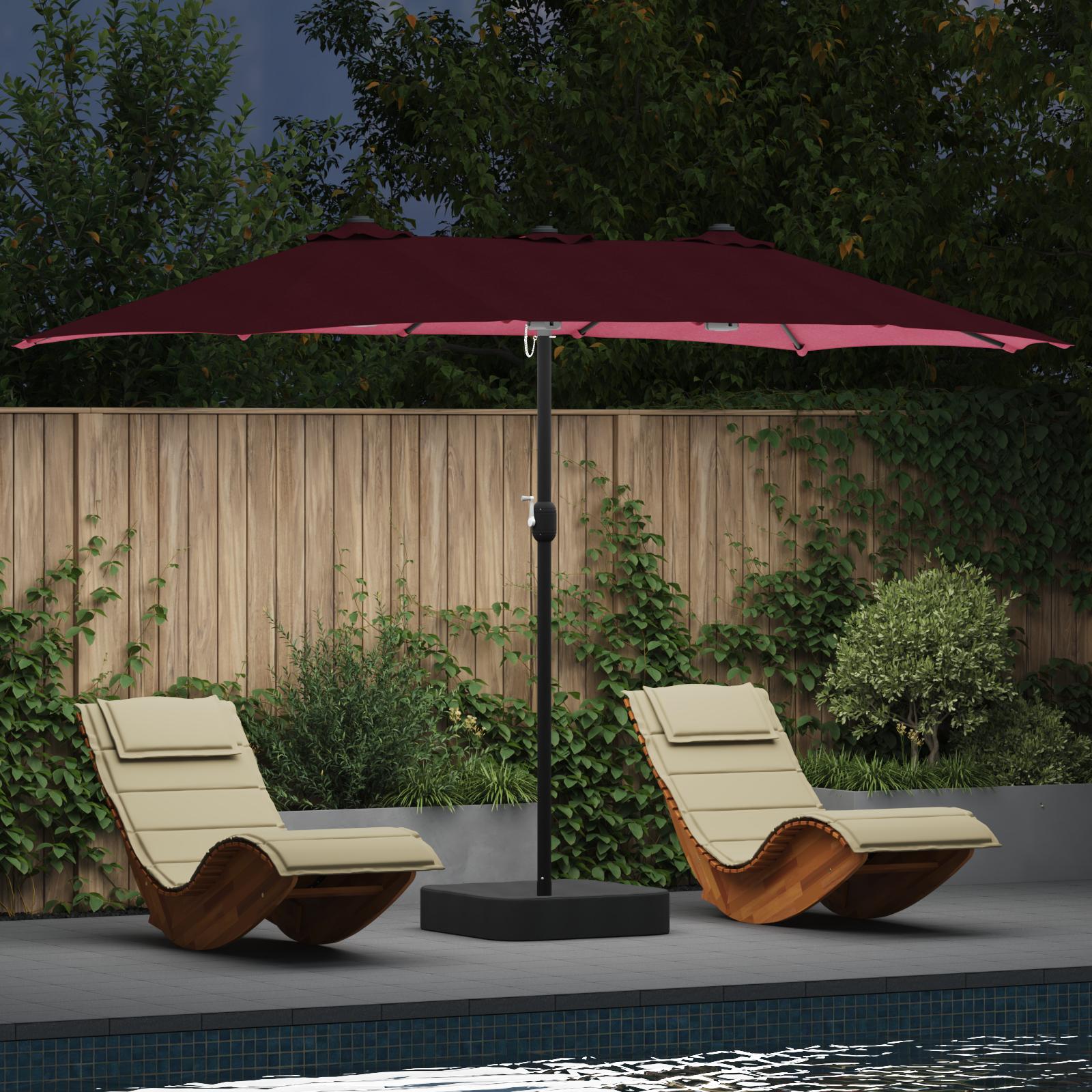 Haveparasol Bordeauxrød 385 x 209 x 244 cm Stof