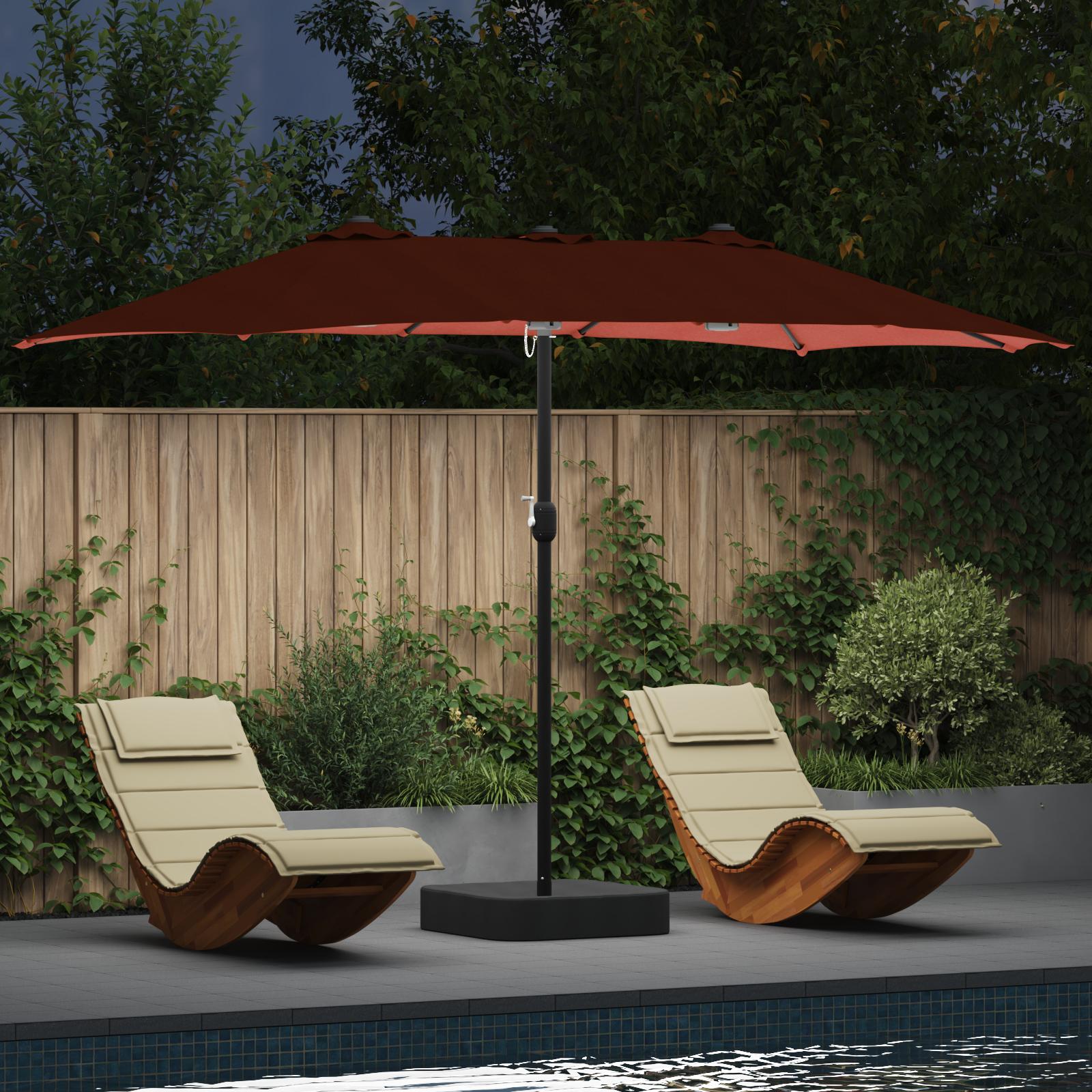 Haveparasol Terrakotta 385 x 209 x 244 cm Stof