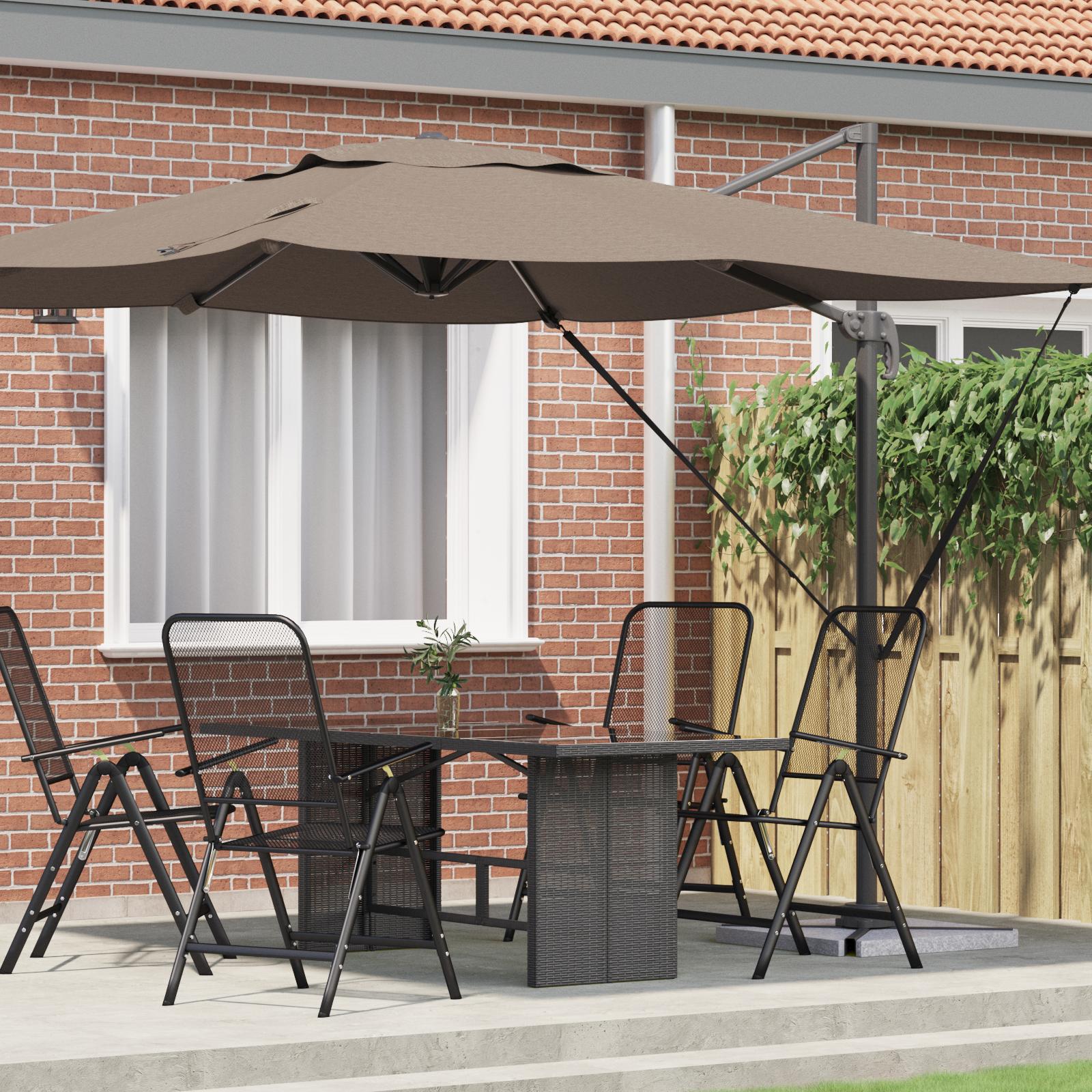 Roma Parasol Gråbrun 286 x 285 x 265 cm Polyester og Aluminium