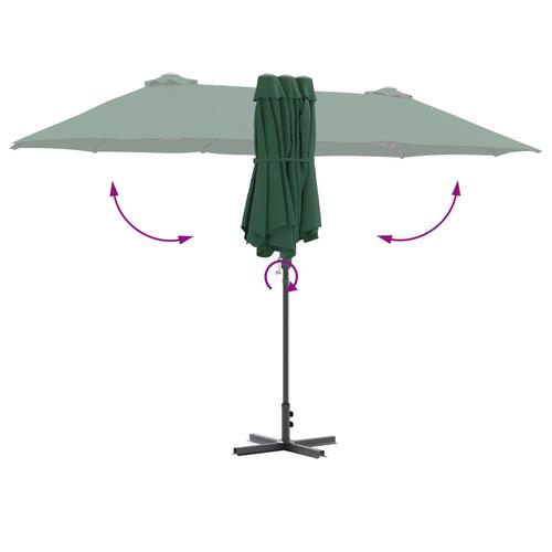 Havesol Grøn 380 x 196 x 235 cm Pulverlakeret Stål