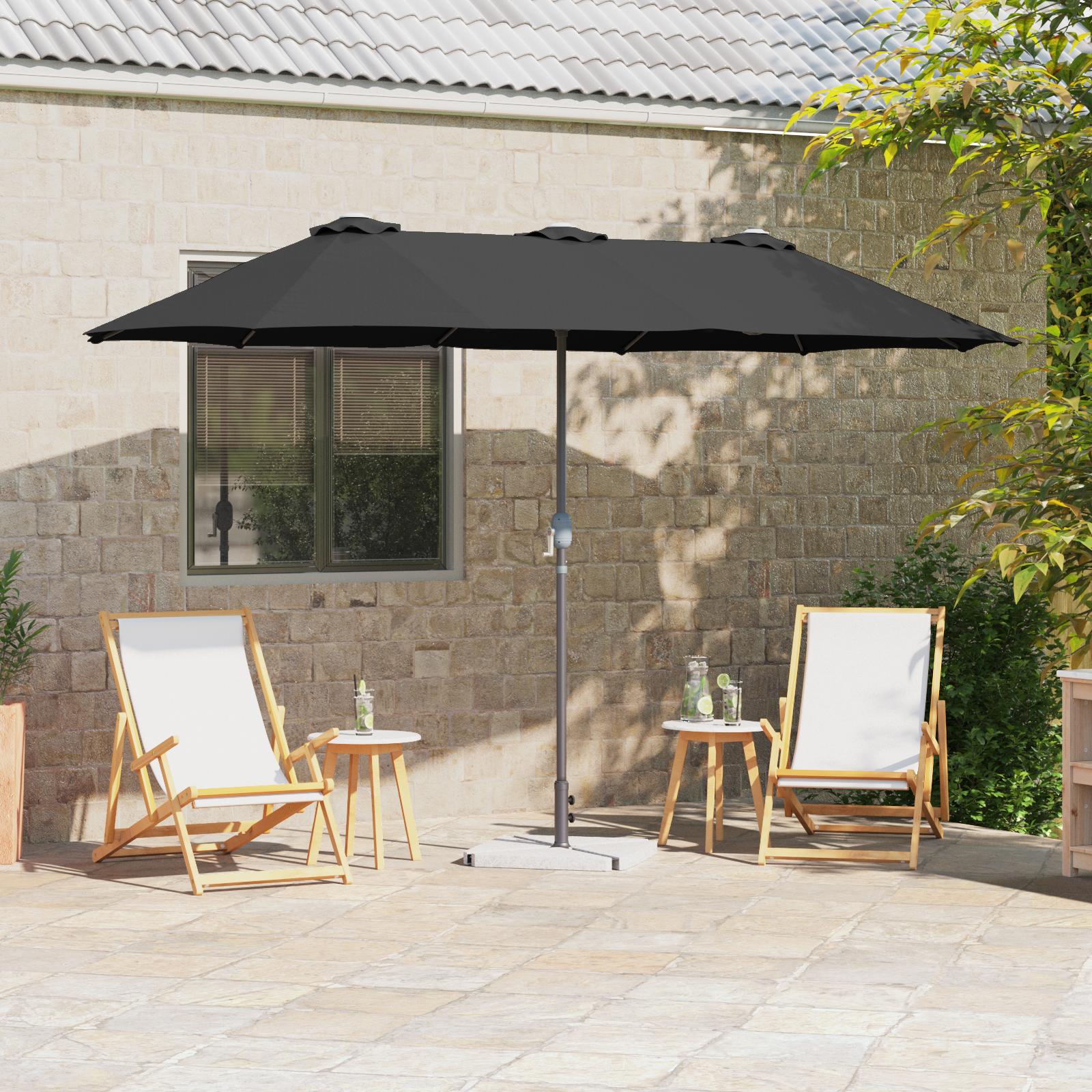 Havesol 370 X 197 X 239 Cm Polyester Og Aluminium - Sort