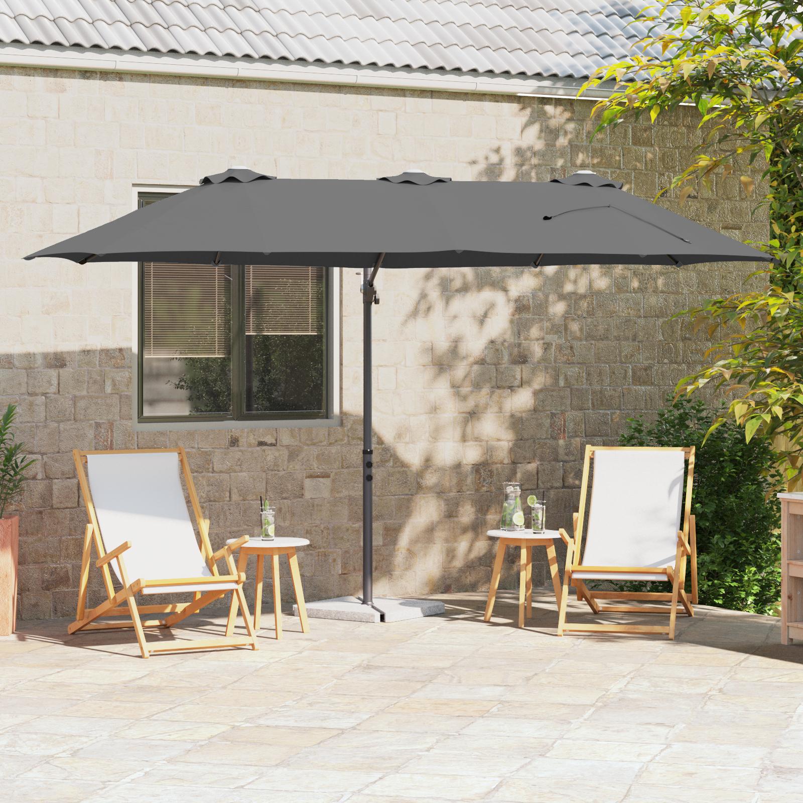 Havekant parasol Antracit 372 x 198 x 243 cm Pulverlakeret Stål