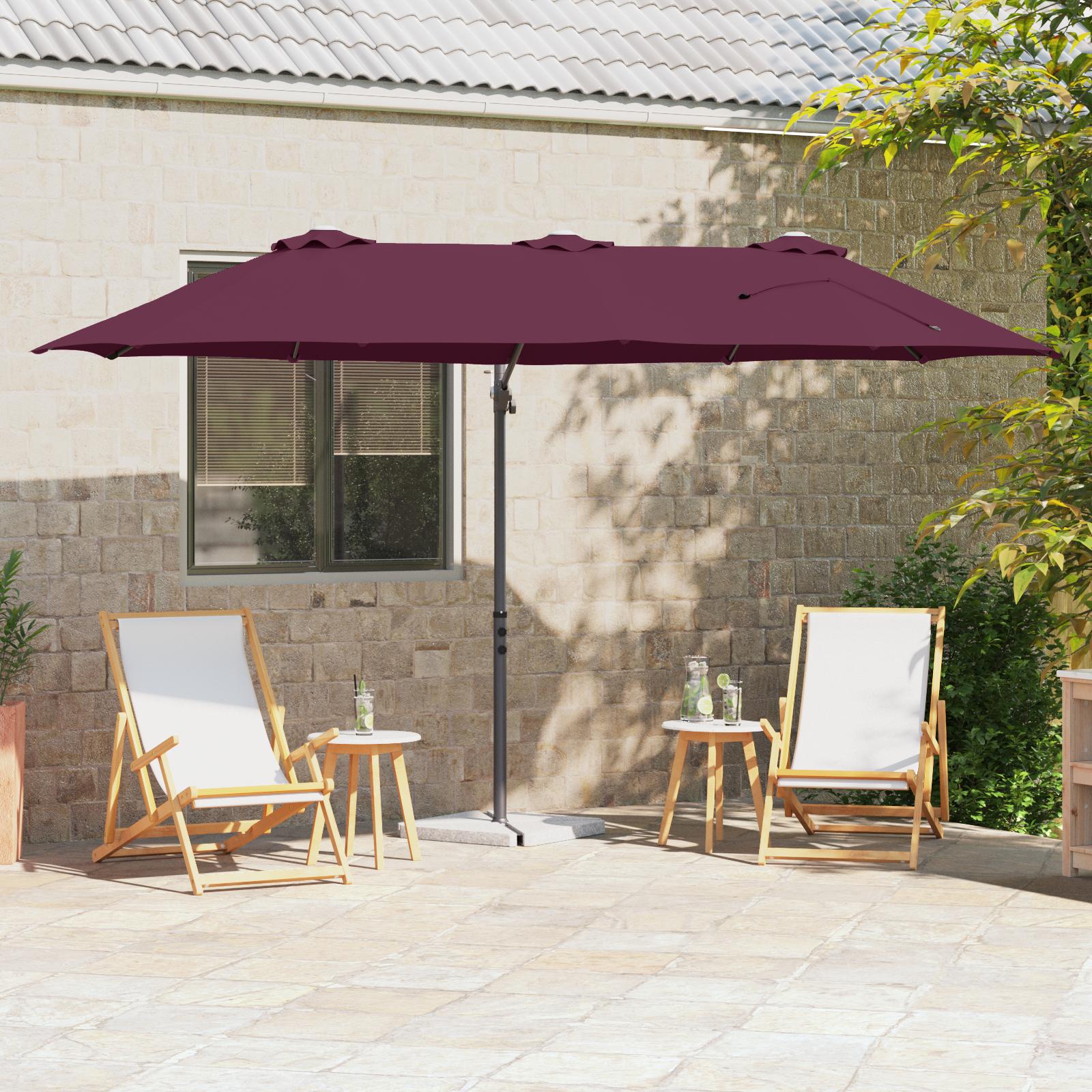 Havekant parasol Bordeauxrød 372 x 198 x 243 cm