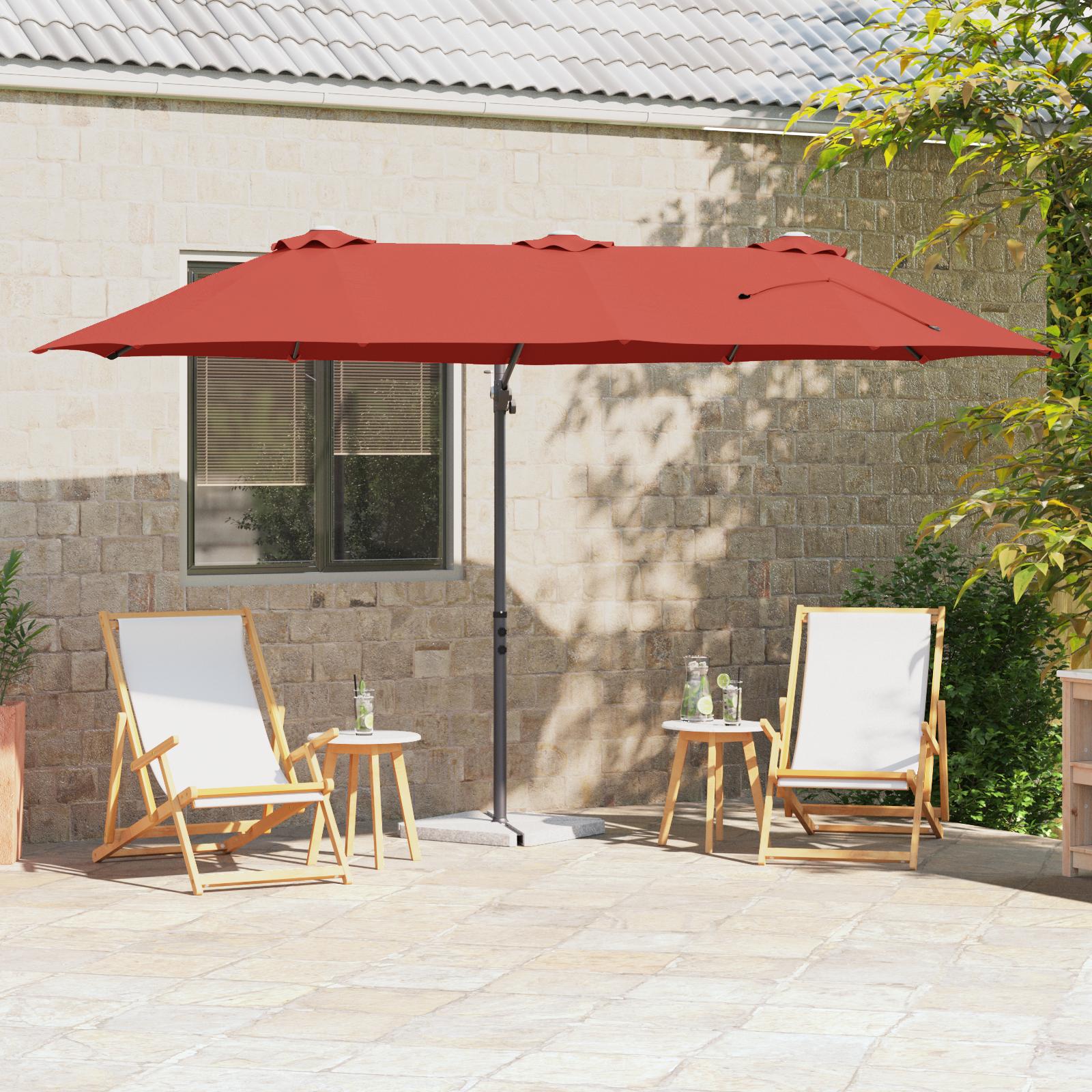 Havekant parasol Terrakotta 372 x 198 x 243 cm