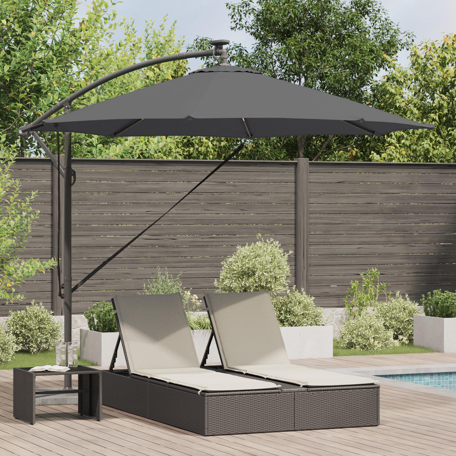 Cantilever parasol - antracit 294 × 294 × 248 cm, polyester og aluminium