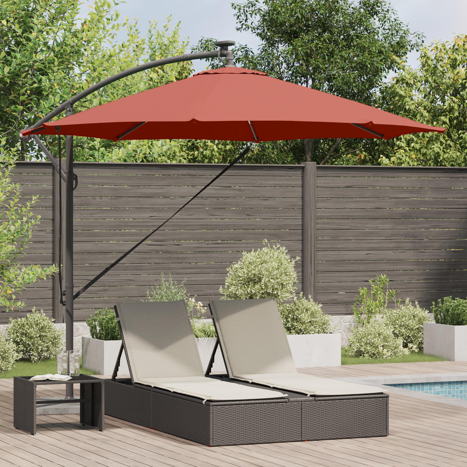 Cantilever parasol - terrakotta 294 × 294 × 248 cm i polyester og aluminium