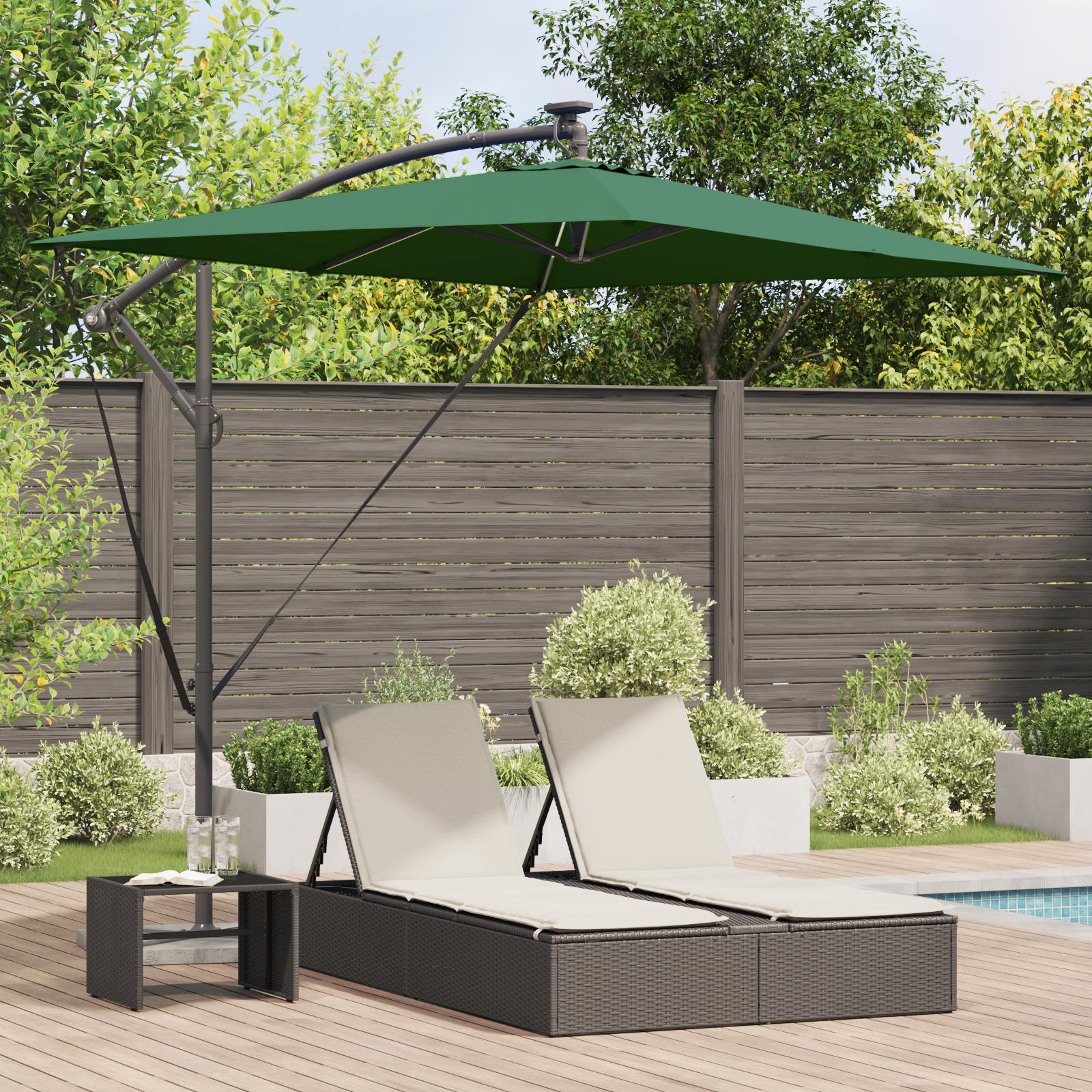 Cantilever parasol - grøn 294 × 200 × 270 cm i polyester og aluminium