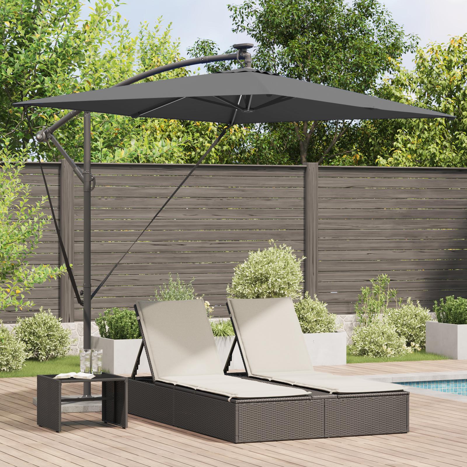 Cantilever parasol - antracit 294 × 200 × 270 cm i polyester og aluminium