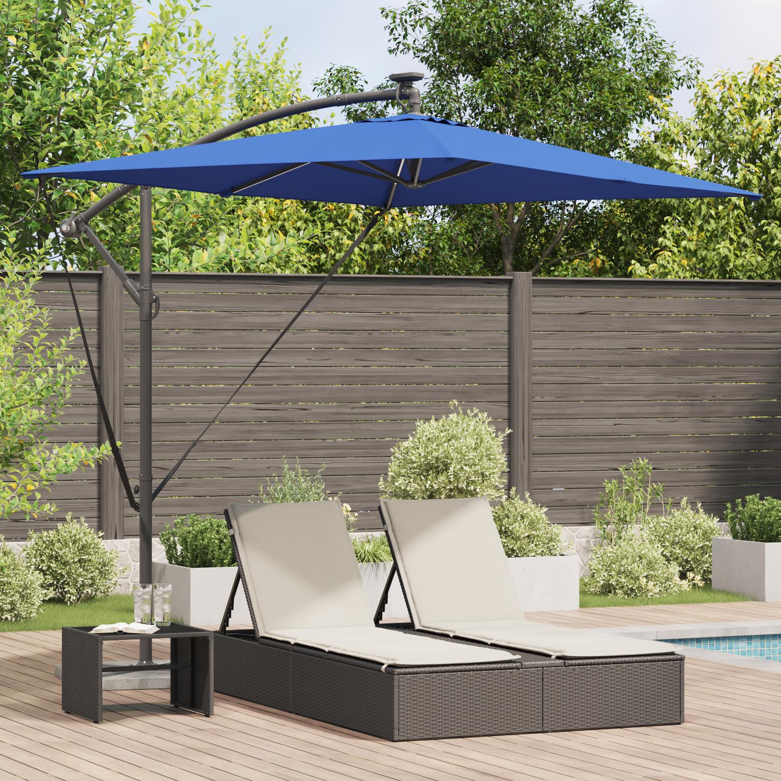 Kantilever parasol 294 × 200 × 270 cm - polyester og aluminium, azurblå