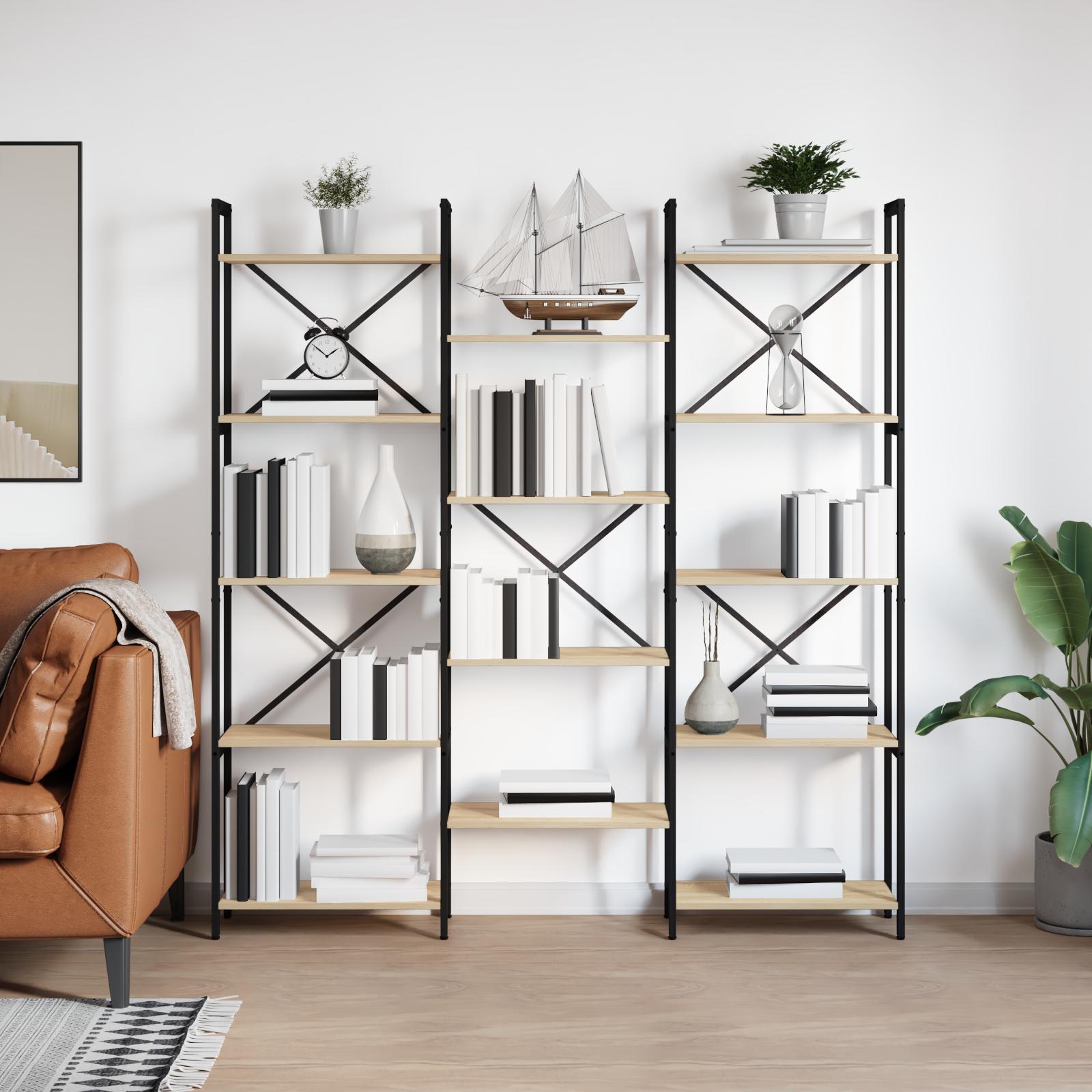 Bogreol 156 X 25 X 167 Cm Konstrueret Træ - Sonoma-eg