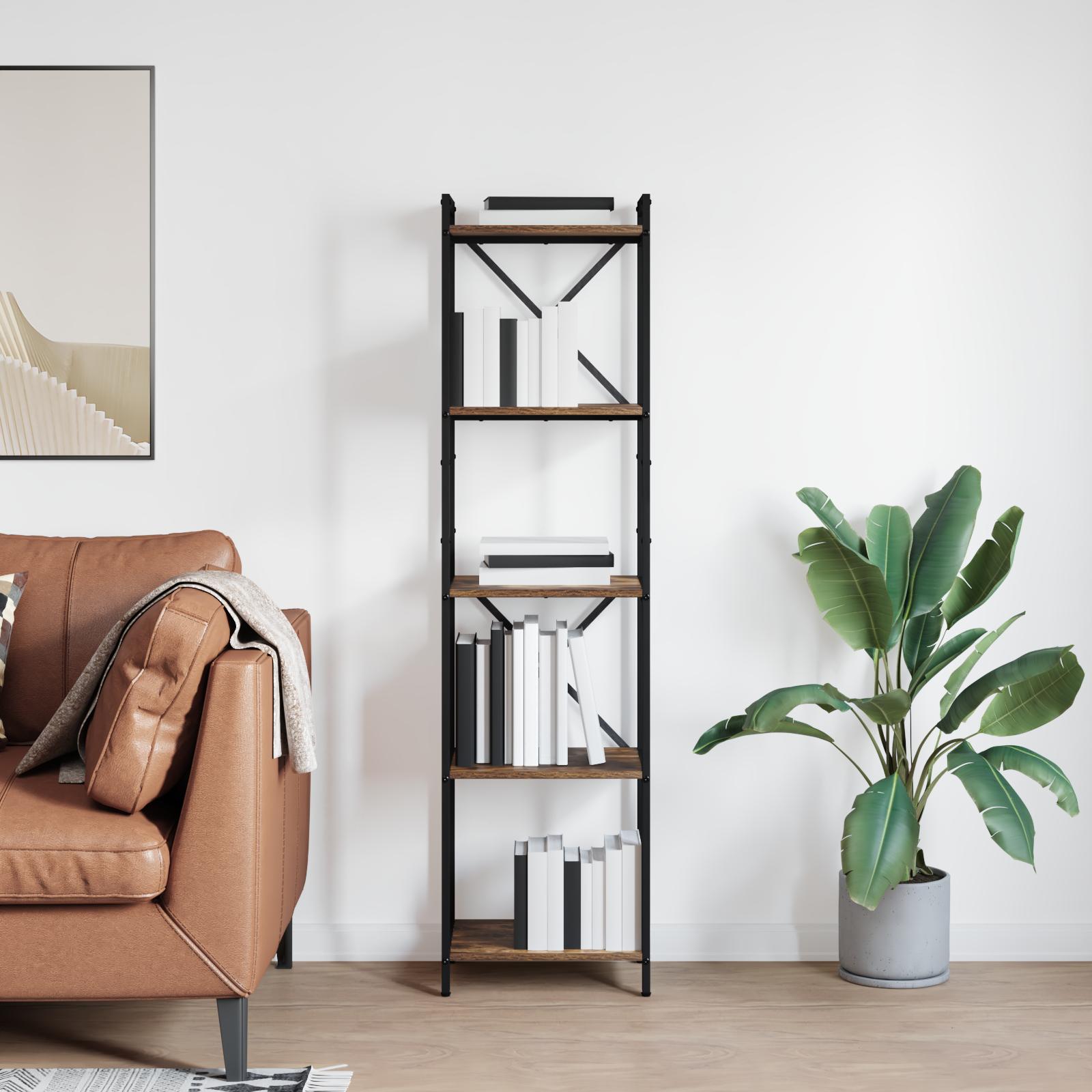 Bogreol Røget eg 40 x 30 x 153 cm Konstrueret træ