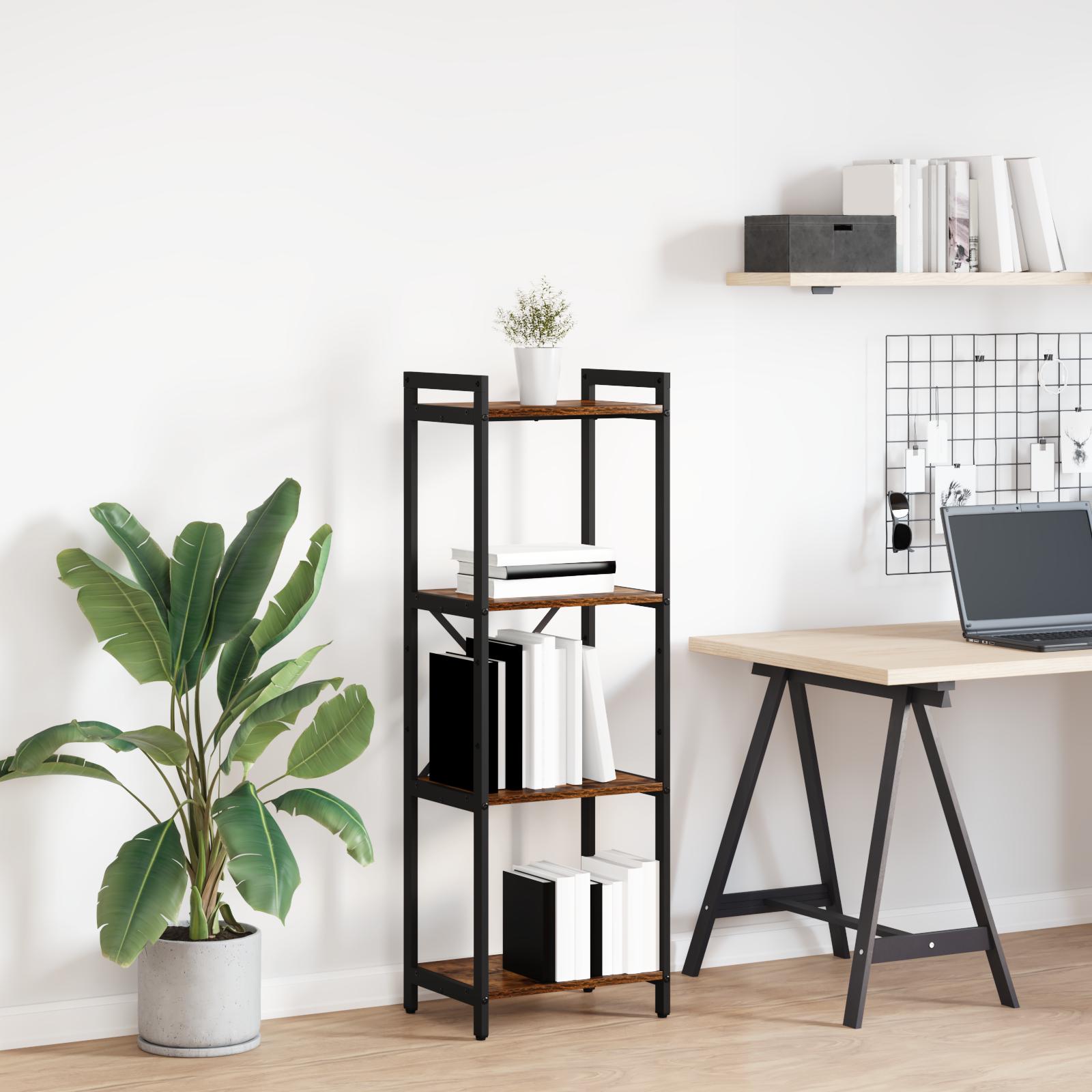 Bogreol Røget eg 40 x 30 x 118 cm Konstrueret træ