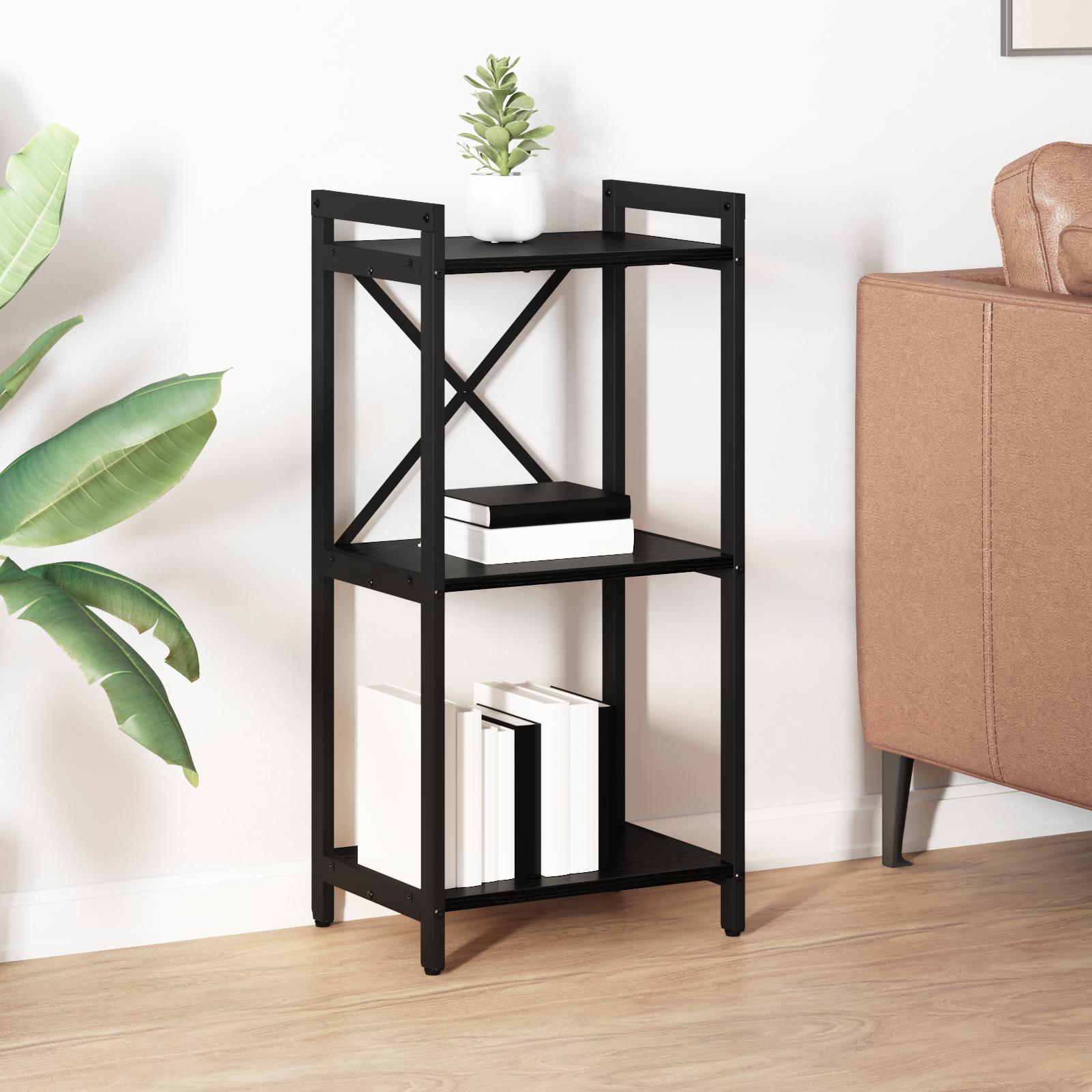 Bogreol Sort eg 40 x 30 x 83 cm Konstrueret træ