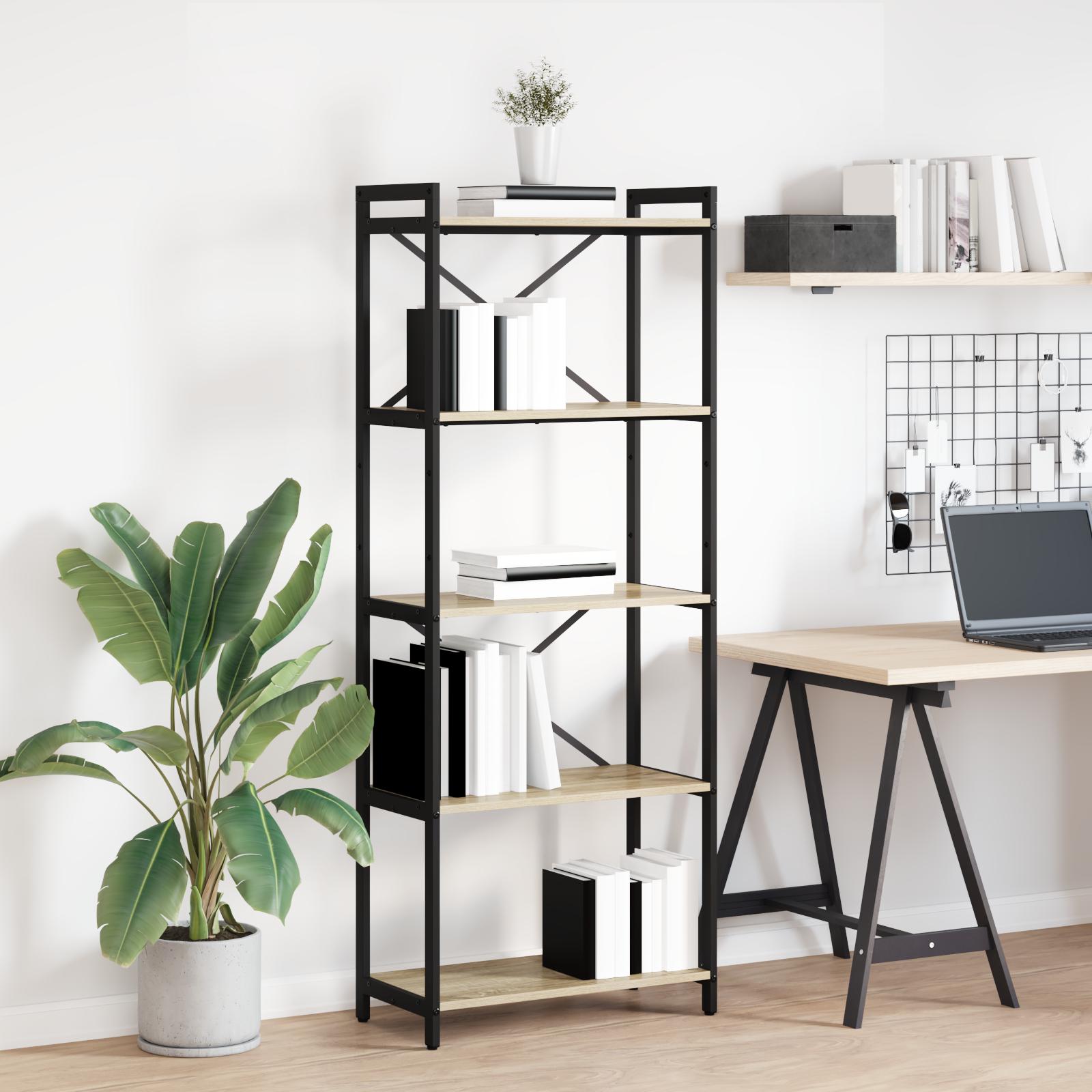 Bogreol Sonoma eg 60 x 30 x 155 cm Konstrueret træ