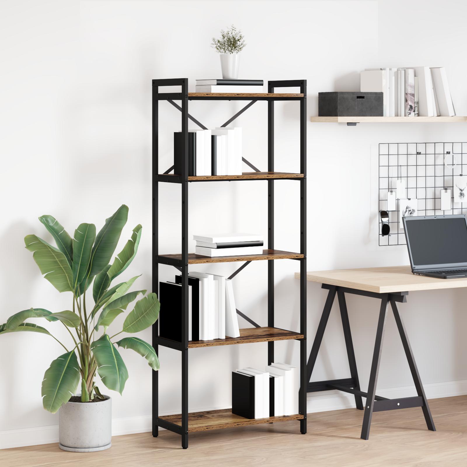 Bogreol Gammelt træ 60 x 30 x 153 cm Konstrueret træ