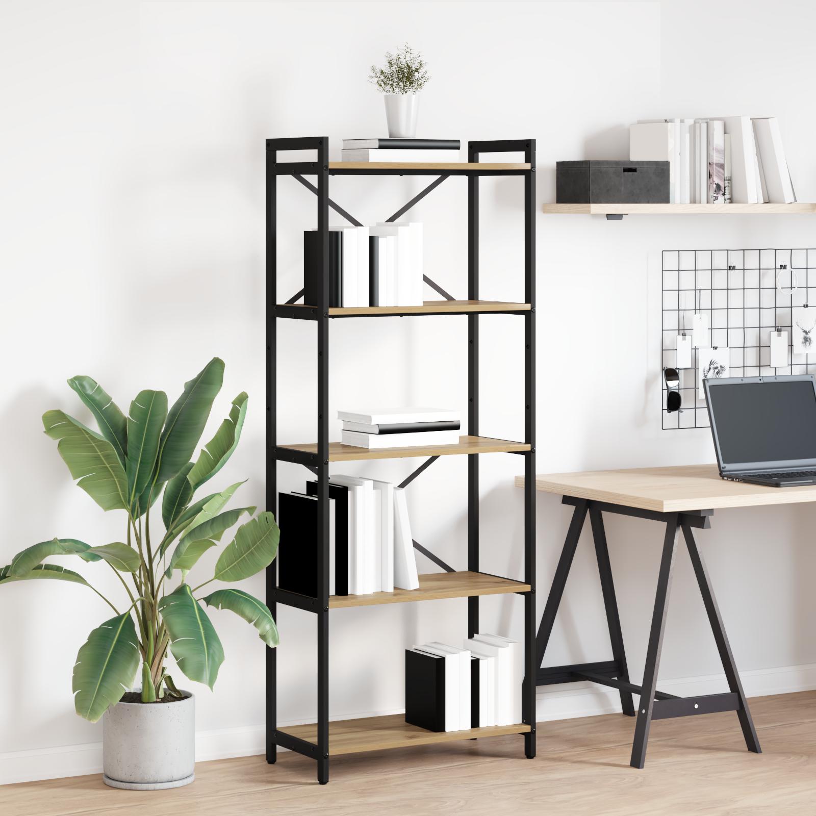 Bogreol Artisan Egetræ 60 x 30 x 155 cm Konstrueret træ